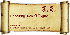 Broczky Reményke névjegykártya